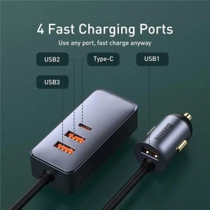 شارژر فندکی باسئوس مدل  CCBX120U3 توان 120 وات